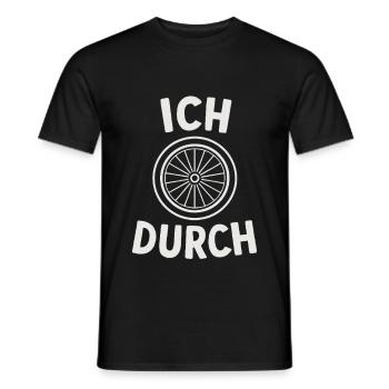 Je deviens fou – vélo - T-shirt homme - noir - Devant - AI Model Male 178 light (178cm)