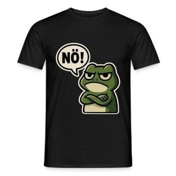 Nö Frosch – Genervt & Lustig - Männer T-Shirt - Schwarz - Vorne - AI Model Male 178 light (178cm)