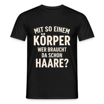 chauve tête chauve cheveux courts amusant dire - T-shirt homme - noir - Devant - AI Model Male 178 light (178cm)