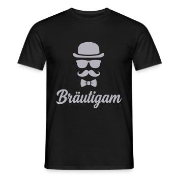 Marié Enterrement de vie de garçon Chapeau Moustache - T-shirt homme - noir - Devant - AI Model Male 178 light (178cm)