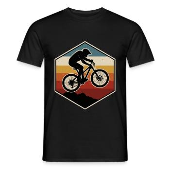 VTT Montagnes Rétro - T-shirt homme - noir - Devant - AI Model Male 178 light (178cm)