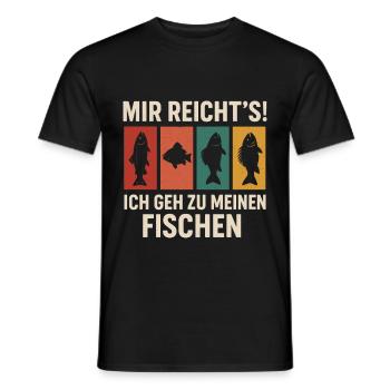 J’en ai assez, je vais à mon poisson - T-shirt homme - noir - Devant - AI Model Male 178 light (178cm)