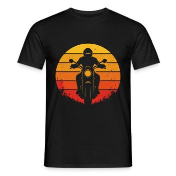 Moto Rétro Sunset – Biker Design - T-shirt homme - noir - Devant - AI Model Male 178 light (178cm)
