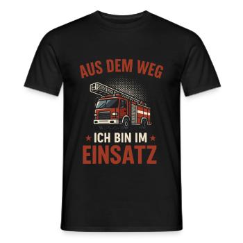 Fire Brigade - Out of the Way - I'm on Action - Men's T-Shirt - black - Front - AI Model Male 178 light (178cm)
