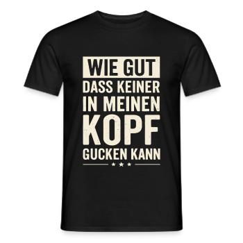 Comme c’est bien que personne ne puisse regarder dans ma tête - T-shirt homme - noir - Devant - AI Model Male 178 light (178cm)