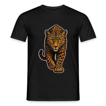 Leopard Design – Wild & Majestic - Men's T-Shirt - black - Front - AI Model Male 178 light (178cm)
