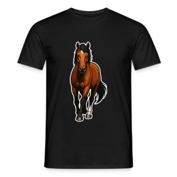 Impressive Horse – Realistic Horse Motif - Men's T-Shirt - black - Front - AI Model Male 178 light (178cm)