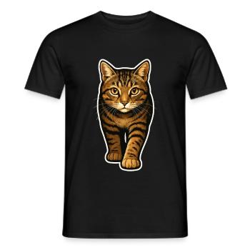 Realistische Katze – Für Katzenfreunde - Männer T-Shirt - Schwarz - Vorne - AI Model Male 178 light (178cm)