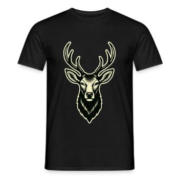 Hirsch Hirschgeweih - Männer T-Shirt - Schwarz - Vorne - AI Model Male 178 light (178cm)