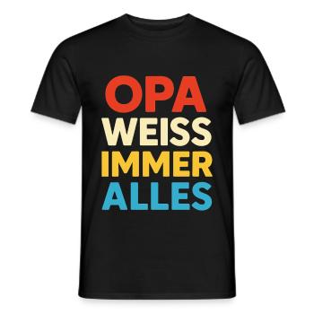 Grandpa Always Knows Everything – Funny Grandpa Gift - Men's T-Shirt - black - Front - AI Model Male 178 light (178cm)