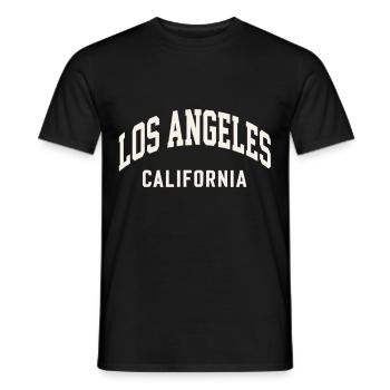 Los Angeles California – College Style - Men's T-Shirt - black - Front - AI Model Male 178 light (178cm)