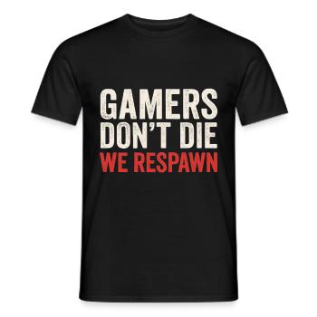 Gamer Saying Respawn - Men's T-Shirt - black - Front - AI Model Male 178 light (178cm)