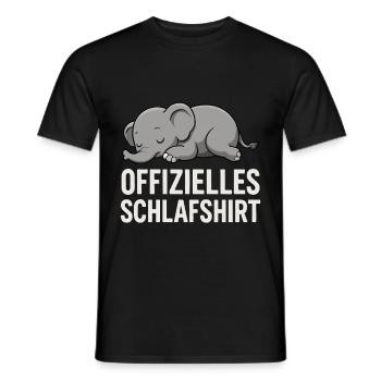 Chemise de nuit officielle Cute Elephant - T-shirt homme - noir - Devant - AI Model Male 178 light (178cm)