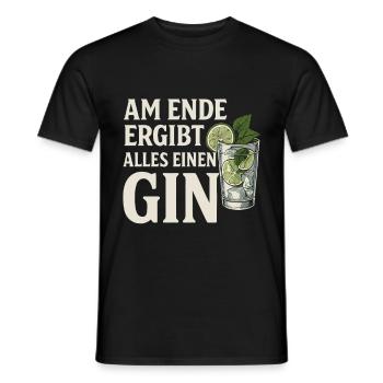 En fin de compte, tout fait un gin - T-shirt homme - noir - Devant - AI Model Male 178 light (178cm)