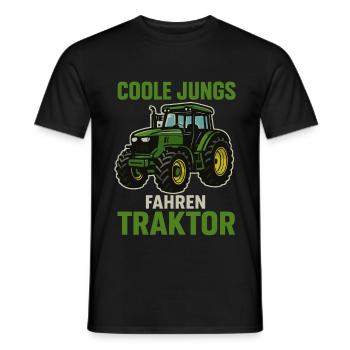 Cool Guys Driving Tractor – Farm Saying - Men's T-Shirt - black - Front - AI Model Male 178 light (178cm)