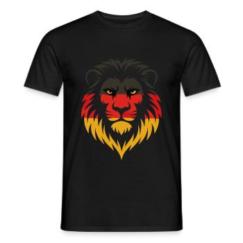 Lion in German Colors – Strength & Pride - Men's T-Shirt - black - Front - AI Model Male 178 light (178cm)