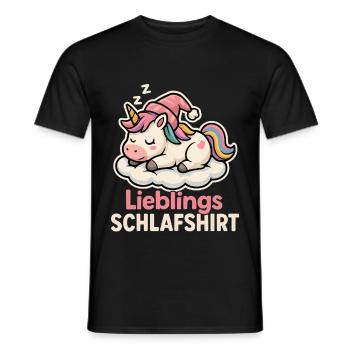 Chemise de nuit préférée – Unicorn Pyjama Design - T-shirt homme - noir - Devant - AI Model Male 178 light (178cm)