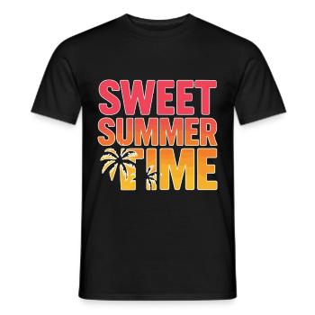 Sweet Summer Time – Sommer Palmen Design - Männer T-Shirt - Schwarz - Vorne - AI Model Male 178 light (178cm)