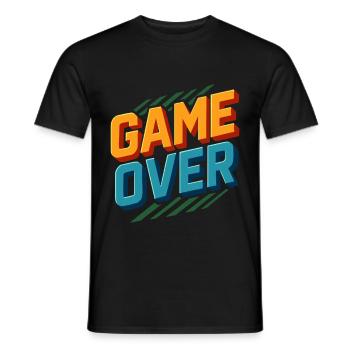Game Over – Retro Gamer Design - Men's T-Shirt - black - Front - AI Model Male 178 light (178cm)