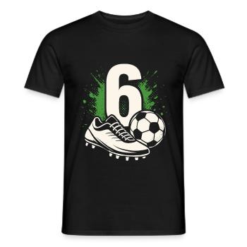 Football numéro 6 - Conception de football pour enfants - T-shirt homme - noir - Devant - AI Model Male 178 light (178cm)