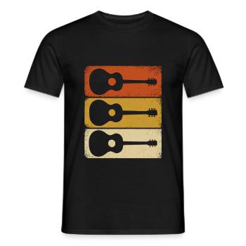 Vintage Gitarren Design – Retro Look - Männer T-Shirt - Schwarz - Vorne - AI Model Male 178 light (178cm)