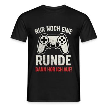 Nur noch eine Runde Gaming - Männer T-Shirt - Schwarz - Vorne - AI Model Male 178 light (178cm)