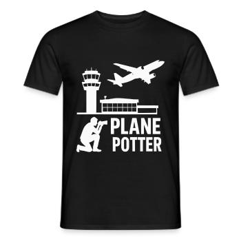 Plane – Flugzeugspotter Design - Männer T-Shirt - Schwarz - Vorne - AI Model Male 178 light (178cm)
