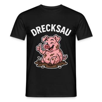 Dirty Pig – Funny Pig Shirt - Men's T-Shirt - black - Front - AI Model Male 178 light (178cm)