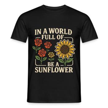 Sei die Sonnenblume – Sei du selbst - Männer T-Shirt - Schwarz - Vorne - AI Model Male 178 light (178cm)