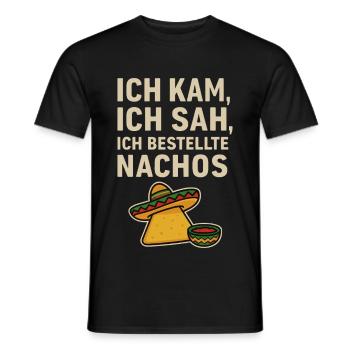 Ich kam ich sah ich bestellte Nachos Shirt - Männer T-Shirt - Schwarz - Vorne - AI Model Male 178 light (178cm)