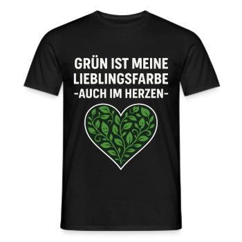 Le vert est ma couleur préférée de chemise en forme de cœur - T-shirt homme - noir - Devant - AI Model Male 178 light (178cm)