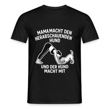 Mama macht den Herabschauenden Hund - Männer T-Shirt - Schwarz - Vorne - AI Model Male 178 light (178cm)