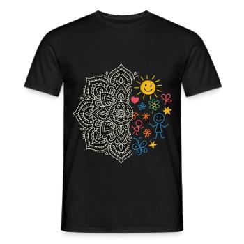 Mandala & Children's Doodles - Men's T-Shirt - black - Front - AI Model Male 178 light (178cm)