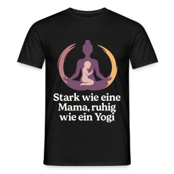 Stark wie eine Mama, ruhig wie ein Yogi - Männer T-Shirt - Schwarz - Vorne - AI Model Male 178 light (178cm)