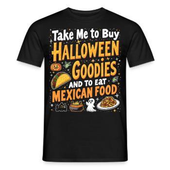 Take Me To Buy Halloween Goodies, Eat Mexican Food - T-shirt homme - noir - Devant - AI Model Male 178 light (178cm)