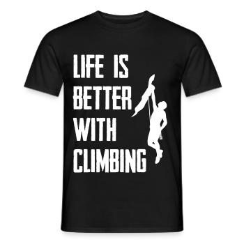 Life Is Better With Climbing - Men's T-Shirt - black - Front - AI Model Male 178 light (178cm)