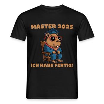 Masterprüfung bestanden Capybara Mastertitel 2025 - Männer T-Shirt - Schwarz - Vorne - AI Model Male 178 light (178cm)