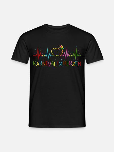 Karneval im Herzen - Männer T-Shirt - Schwarz