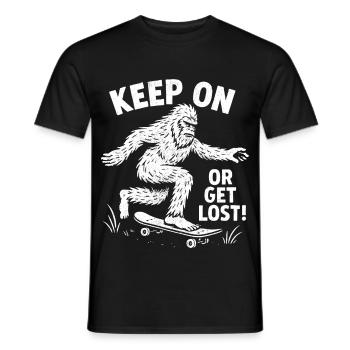 Skateboarding Bigfoot - Men's T-Shirt - black - Front - AI Model Male 178 light (178cm)
