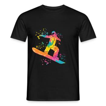 Snowboarder Snowboarding Snowboard - T-shirt homme - noir - Devant - AI Model Male 178 light (178cm)