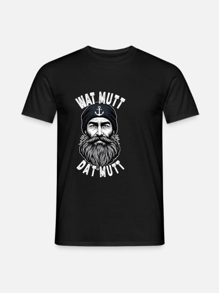 Ostfriesische Nordsee Seemann Wat Mutt Dat Mutt - Männer T-Shirt - Schwarz