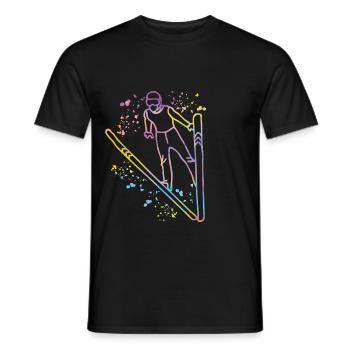 Vol à ski Ski nordique Saut à ski - T-shirt homme - noir - Devant - AI Model Male 178 light (178cm)