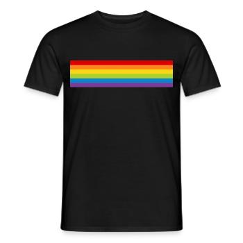 Drapeau de la fierté LGBT CSD Drapeau arc-en-ciel Mois de la fierté - T-shirt homme - noir - Devant - AI Model Male 178 light (178cm)