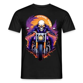Biker Skelett Biker Schädel Custom Motorrad Sonne - Männer T-Shirt - Schwarz - Vorne - AI Model Male 178 light (178cm)