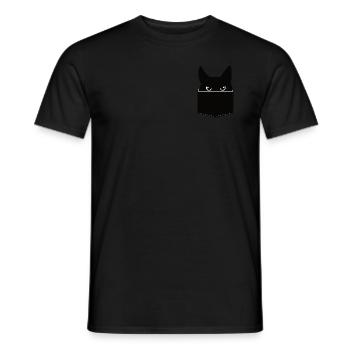 Brusttasche Katzen-Design - Männer T-Shirt - Schwarz - Vorne - AI Model Male 178 light (178cm)