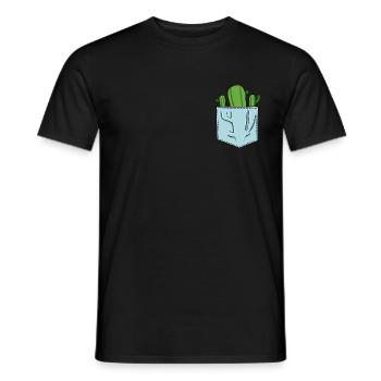 Pocket cactus plant breast pocket style - Men's T-Shirt - black - Front - AI Model Male 178 light (178cm)