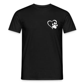 Dog Paw Dog Heart Paw Dog Love Dog Owner - Men's T-Shirt - black - Front - AI Model Male 178 light (178cm)