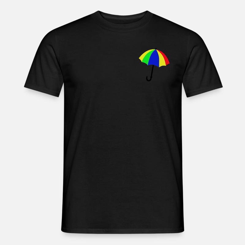 Logo bunter Regenschirm - Männer T-Shirt - Schwarz
