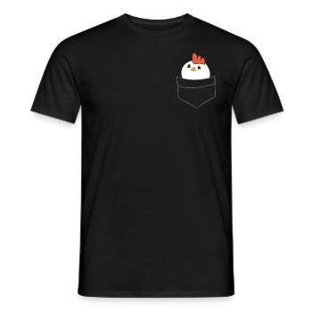 Poulet - dans la poche de poitrine / poche de chemise - T-shirt homme - noir - Devant - AI Model Male 178 light (178cm)
