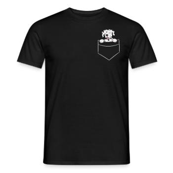 Dalmatien - Dans la poche poitrine / poche chemise - T-shirt homme - noir - Devant - AI Model Male 178 light (178cm)